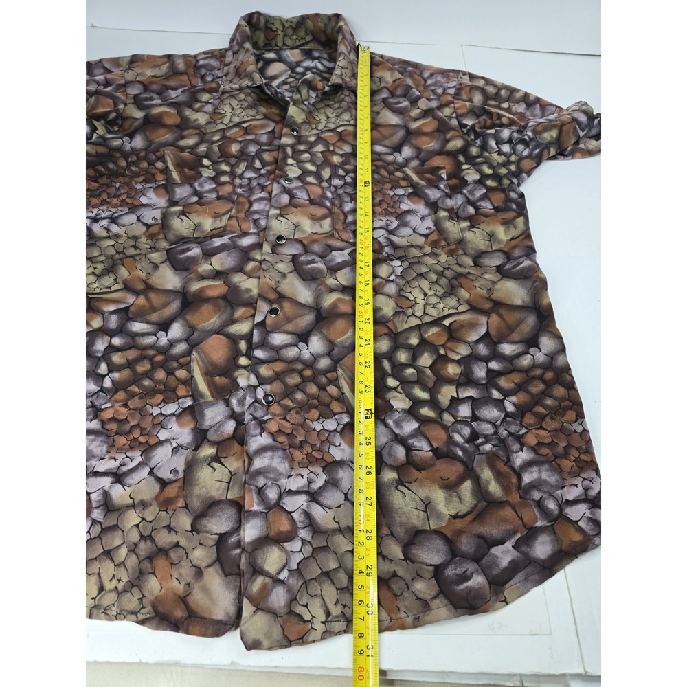 Rare Multi Colored 70's Retro Geometric Damon Disco Shirt Vintage Men's XL Party - Picture 7 of 8